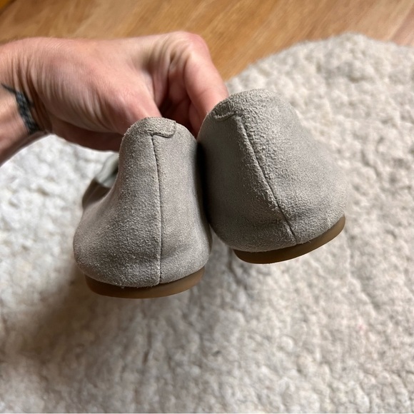 J. Crew: Gray and Metallic Glitter Silver Dipped Toe Ballet Flats Size 7 - Picture 7 of 10